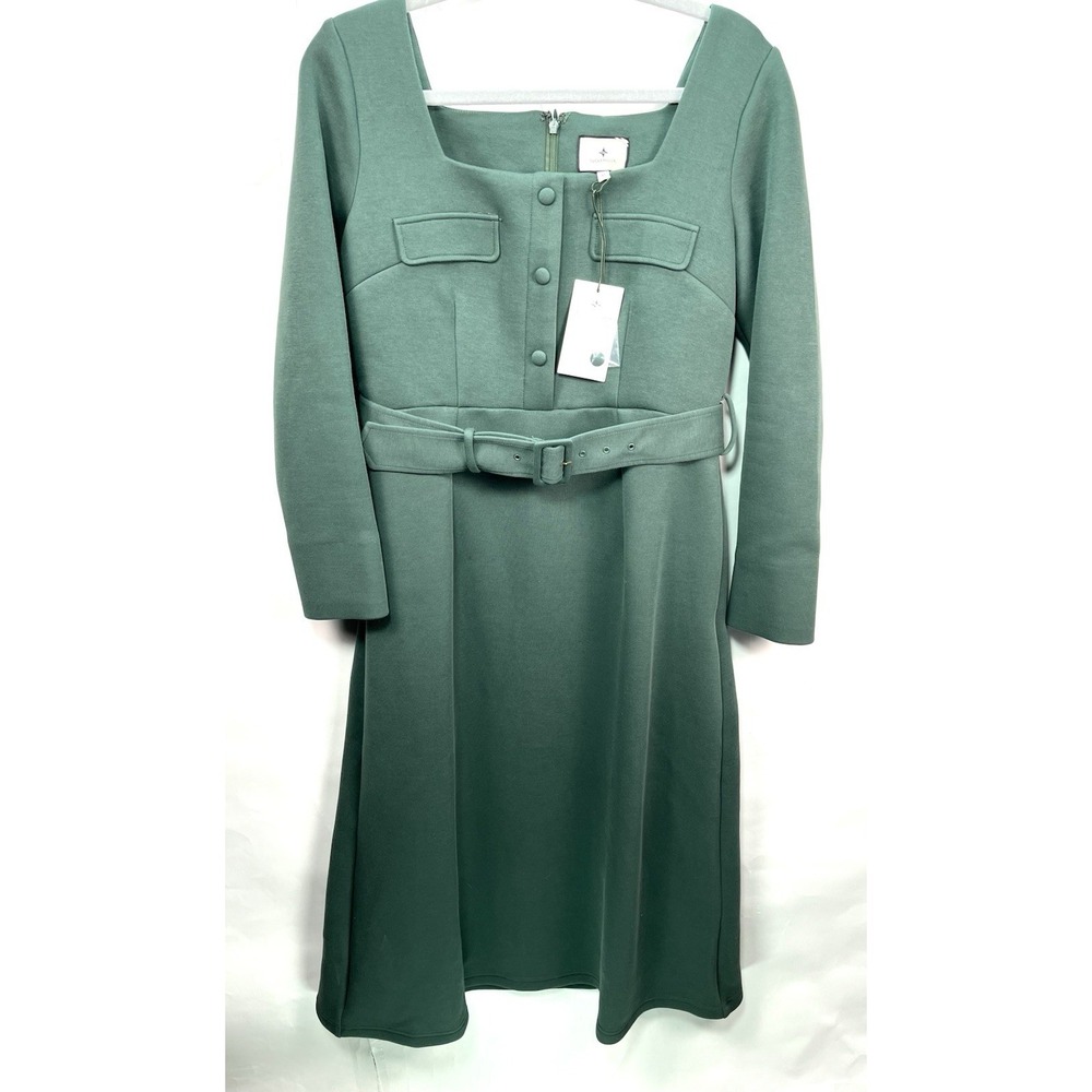 TUCKERNUCK Forest Green Elle Dress Size‎ M NWT Retail $298 Minimalist Chic